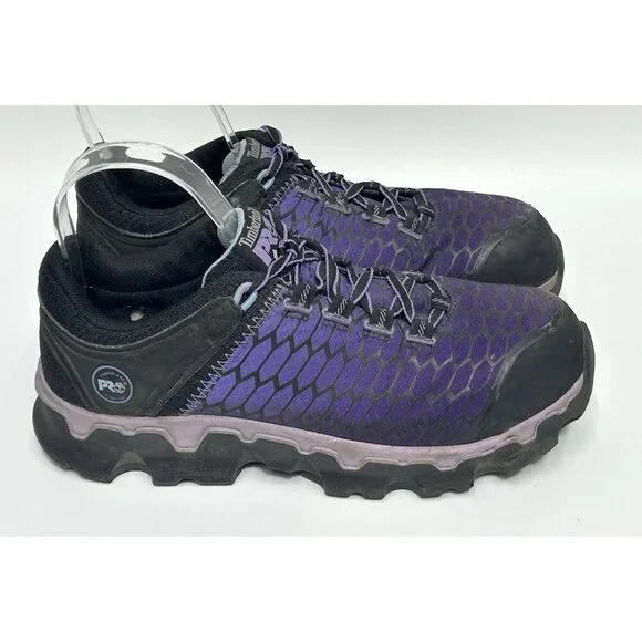 Timberland PRO Womens Size 7 Powertrain Alloy-Toe ESD Work Shoes Purple Work - Picture 1 of 10